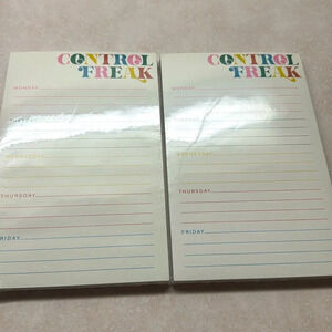 Control Freak 80 Sheets Note Pad Magnetic Days of the Week Writing NEW 2 pads
